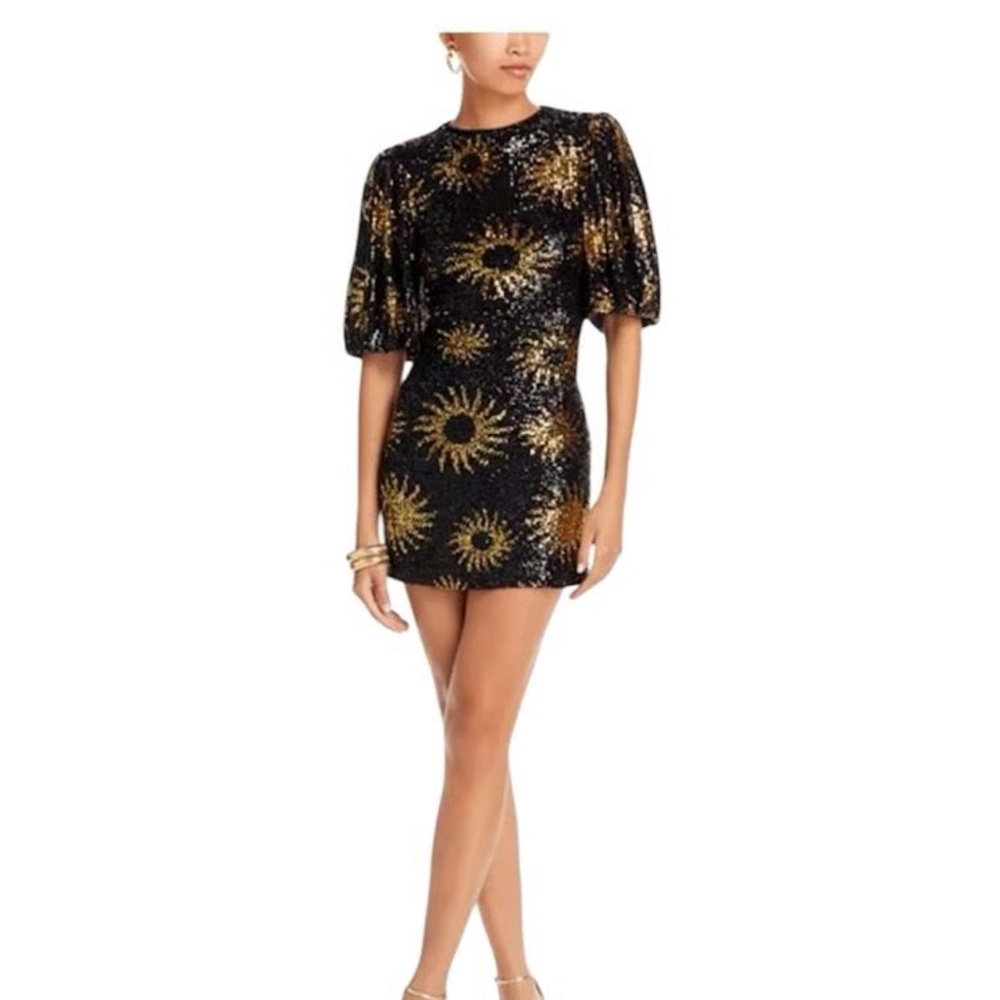 Dazzling Farm RIO Black and Gold Sequin Dress